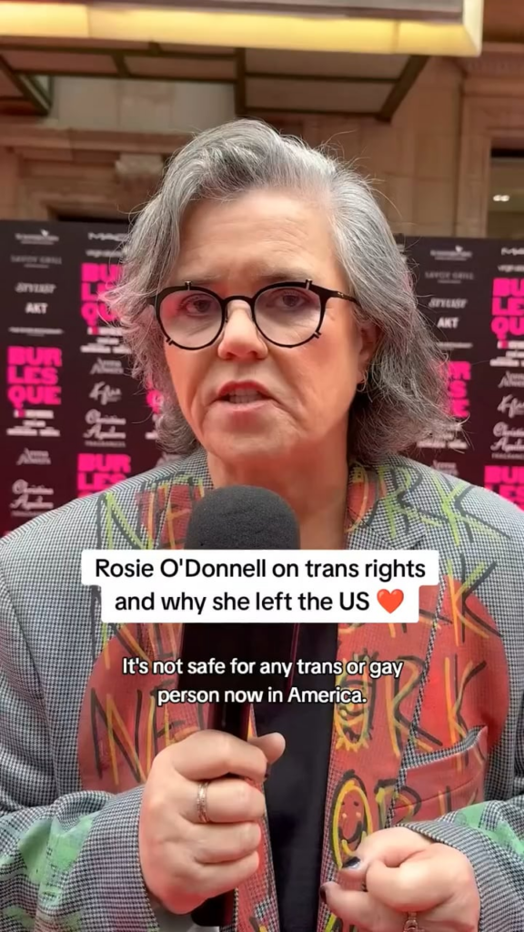 Rosie O'Donnell on trans rights and why she left the US for the safety of her nonbinary child