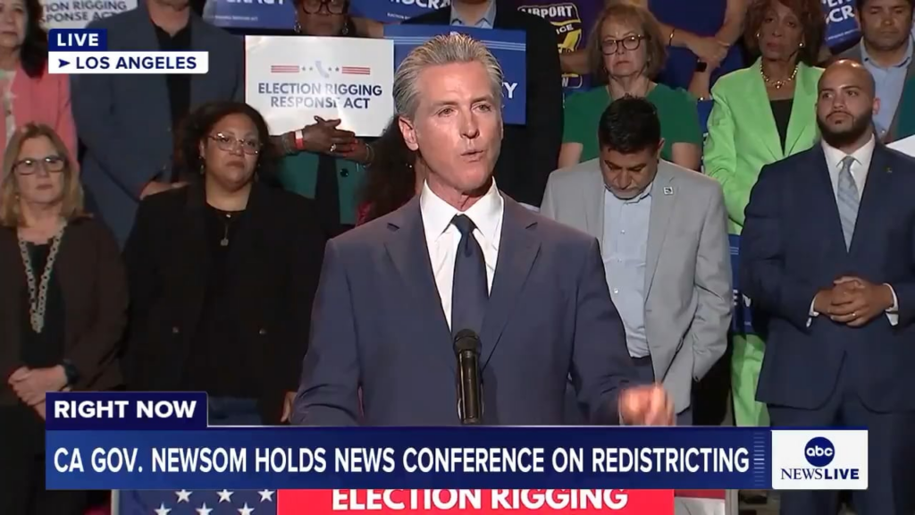 Gavin Newsom on Trump: "He doesn't believe in the rules & as a consequence, we need to disabuse ourselves of the way things have been done. It's not good enough to just hold hands, have a candlelight vigil & talk about the way the world should be... we have got to meet fire with fire.”