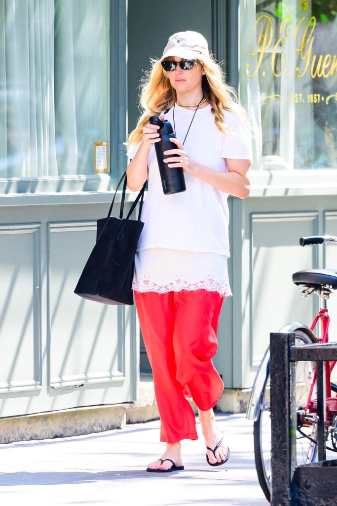 Jennifer Lawrence was spotted walking down a New York City street, casually sipping from her Owala bottle.