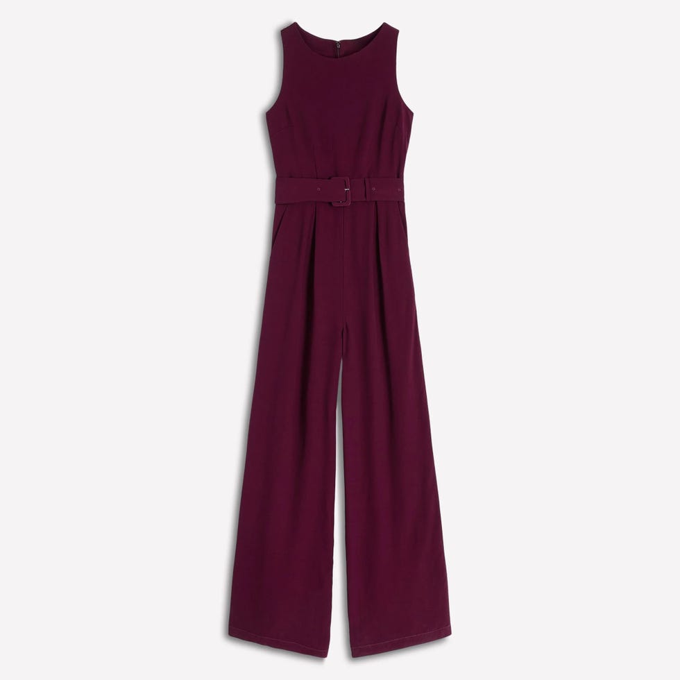 Gwen Slash Neck Jumpsuit Dark Cherry