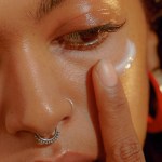 woman applying skincare