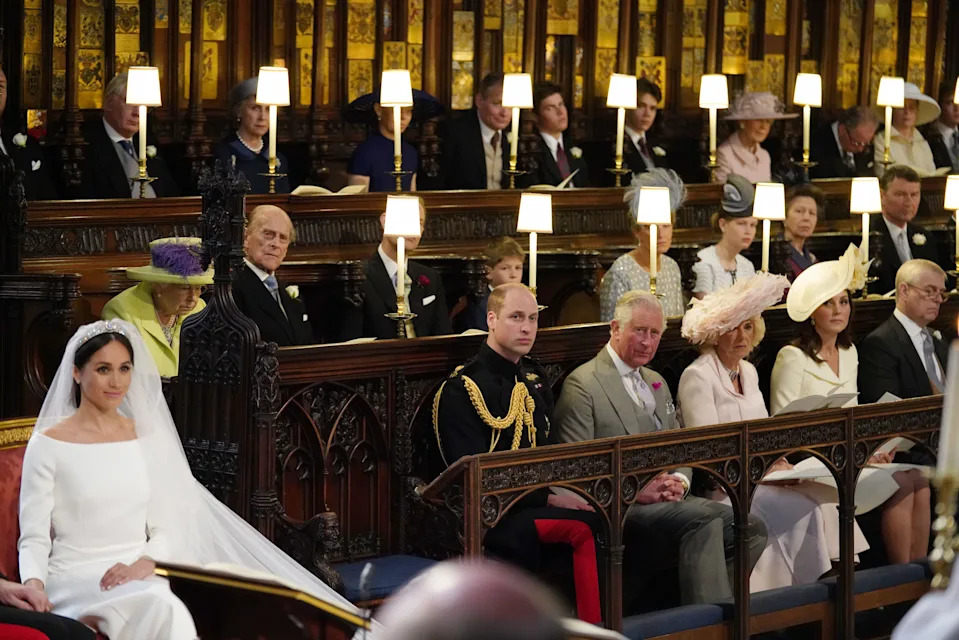 Prince Philip attends Meghan Markle and Prince Harry's wedding at St George's Chapel in Windsor Castle in May 2018