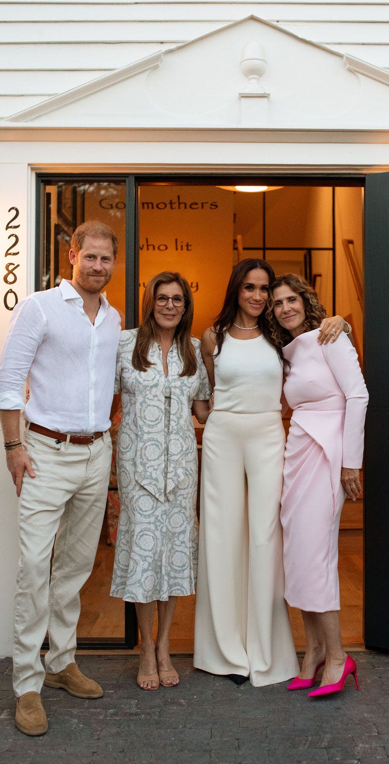 the sussexes with the founders of godmothers, victoria jackson and ﻿﻿jennifer rudolph walsh