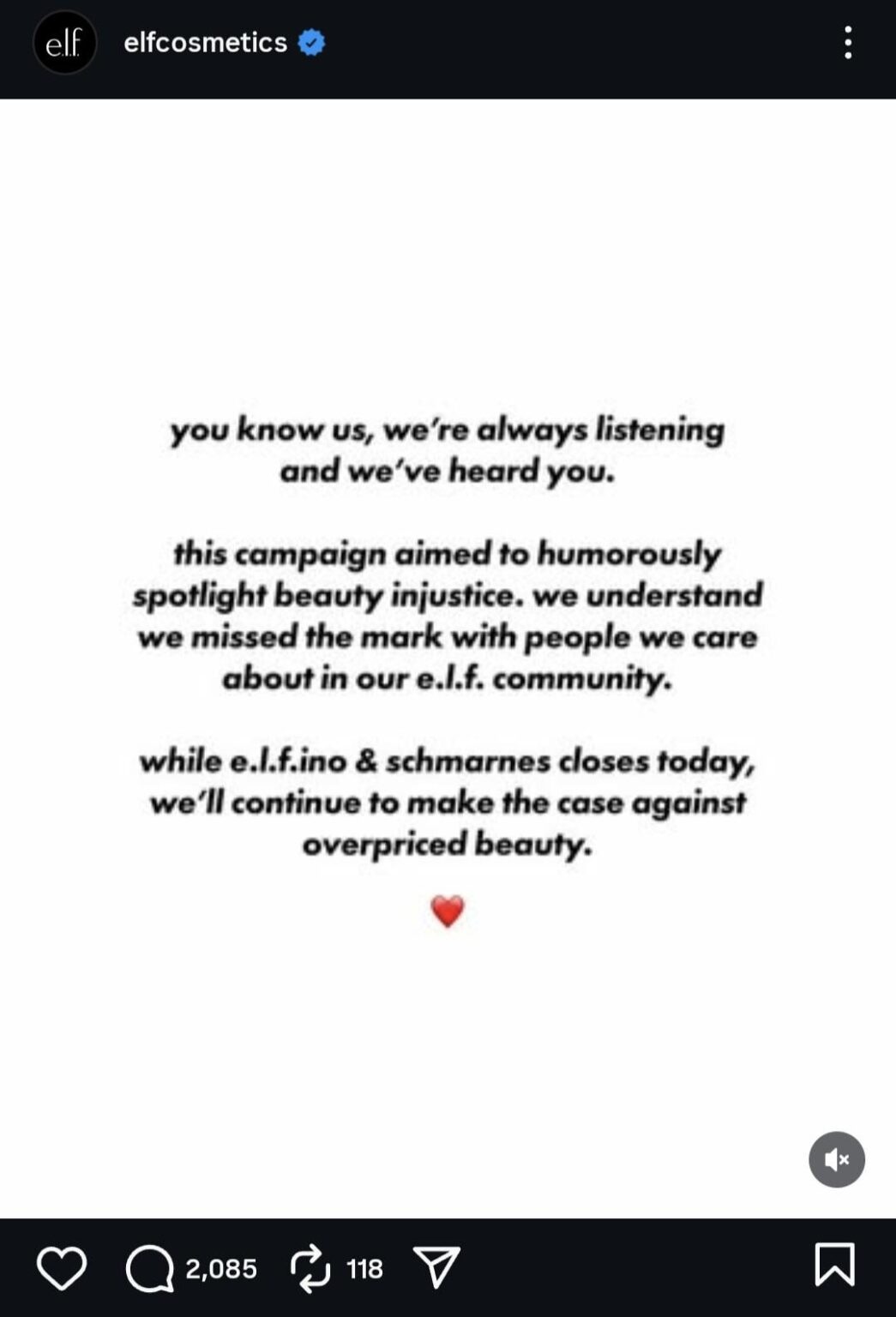 e.l.f cosmetics apologizes (I guess?) for using woman-hater Matt Rife in their new ad but the ad remains up on their Instagram