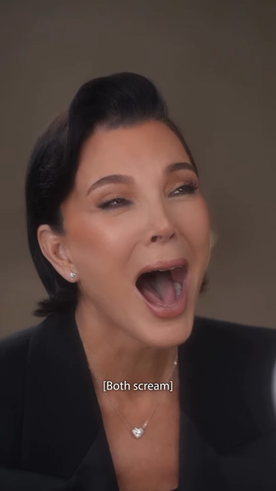 Kris Jenner screaming in a promotional video.