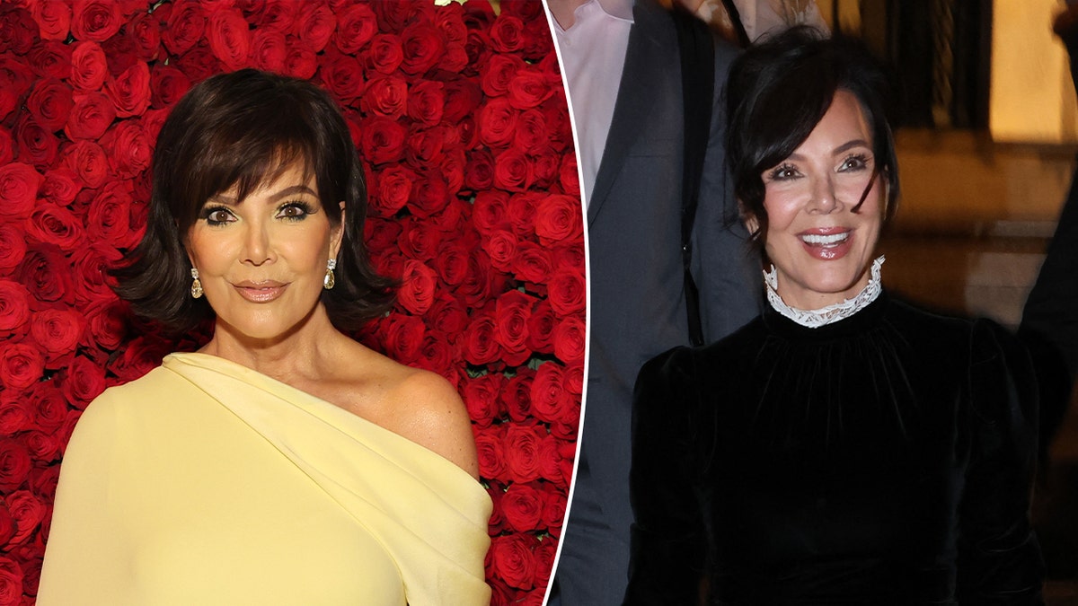 A split image of Kris Jenner in 2022 and now