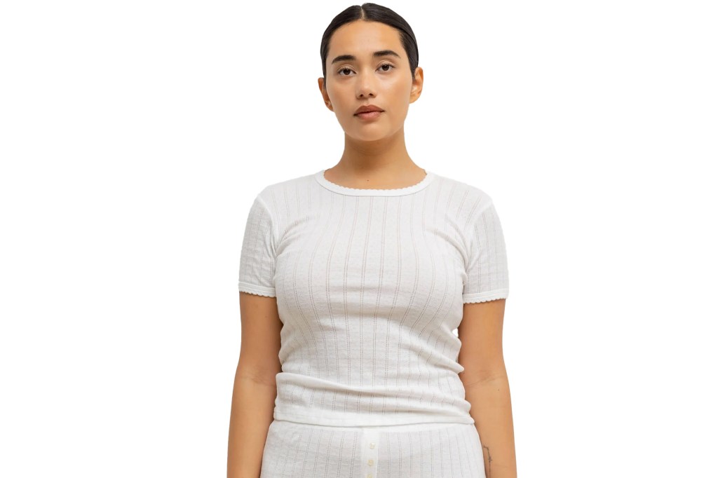 Leset Pointelle Slim Fit Tee