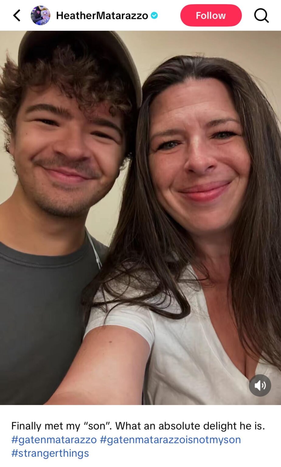 Heather Matarazzo (of The Princess Diaries) jokes about meeting her 'son' Gaten Matarazzo (of Stranger Things)