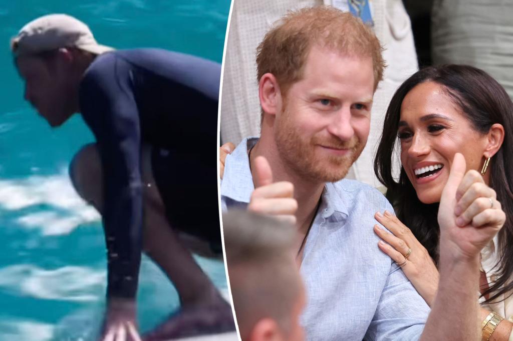 Meghan Markle thirsts over Prince Harry in surfing video Meghan Markle thirsts over Prince Harry in surfing video