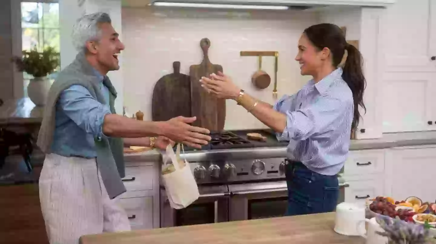Meghan invited Tan France on the show (Netflix)
