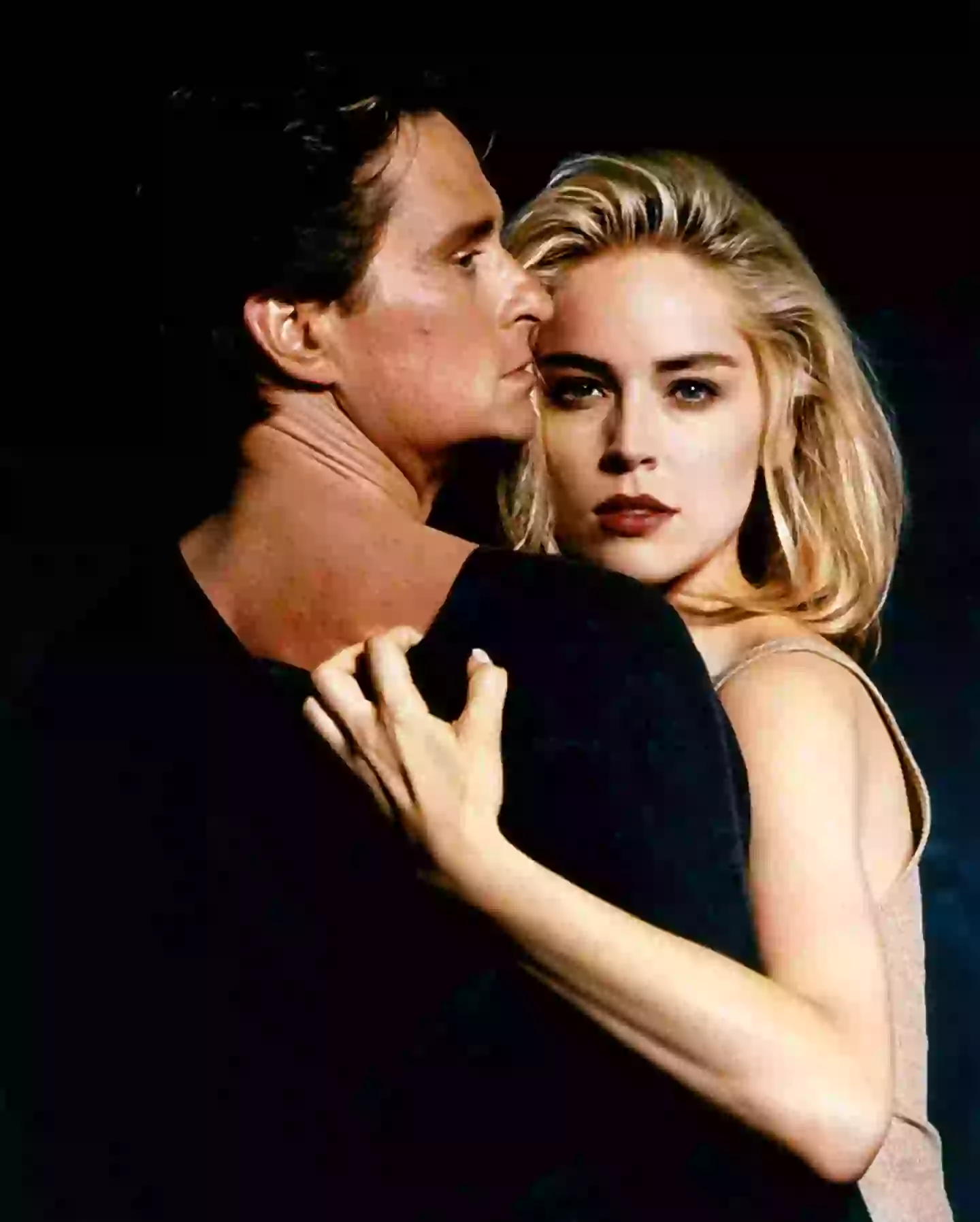 Douglas on the set of Basic Interest with Sharon Stone (Sunset Boulevard/Corbis via Getty Images)