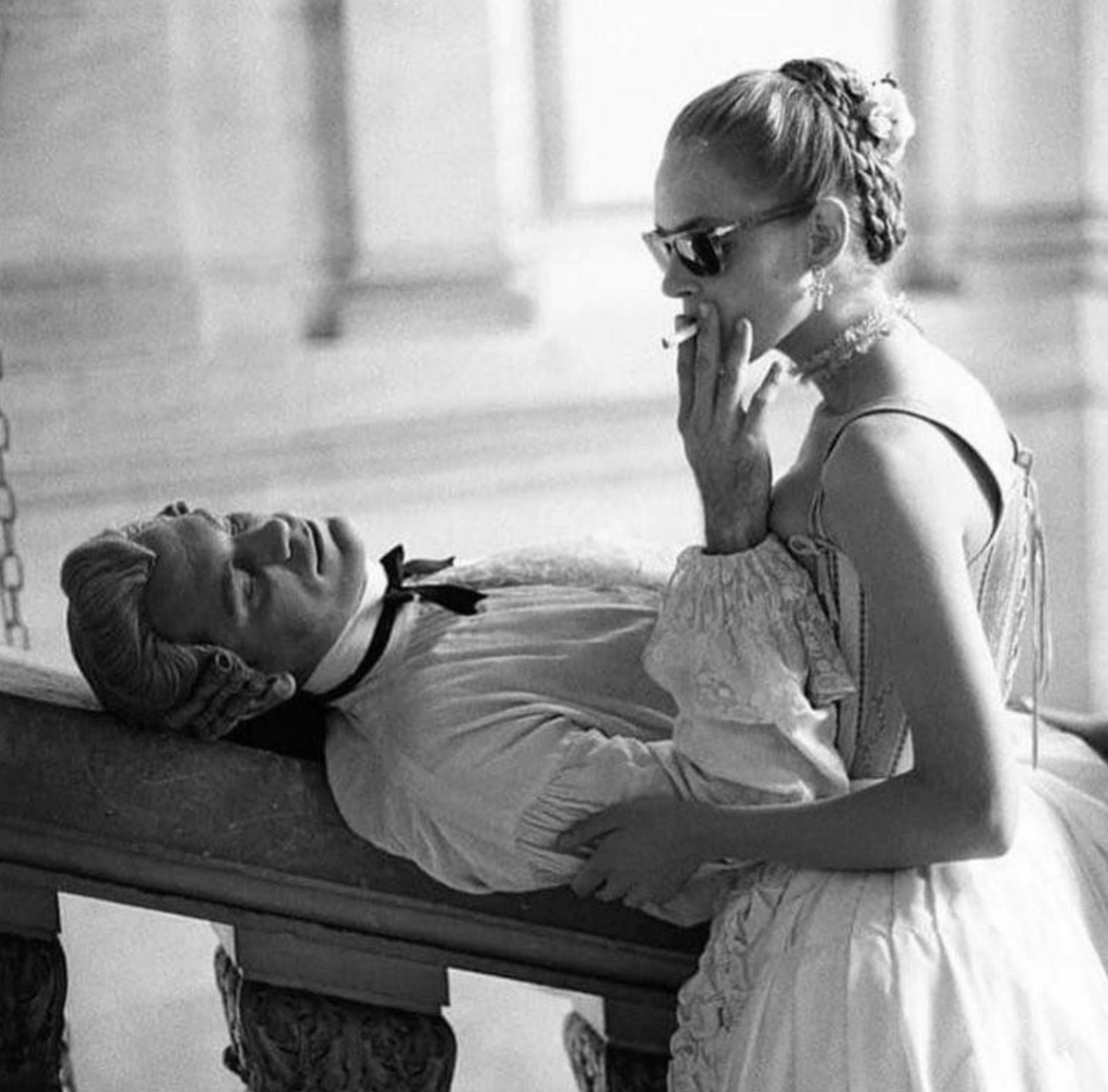 actors in period costumes doing modern things