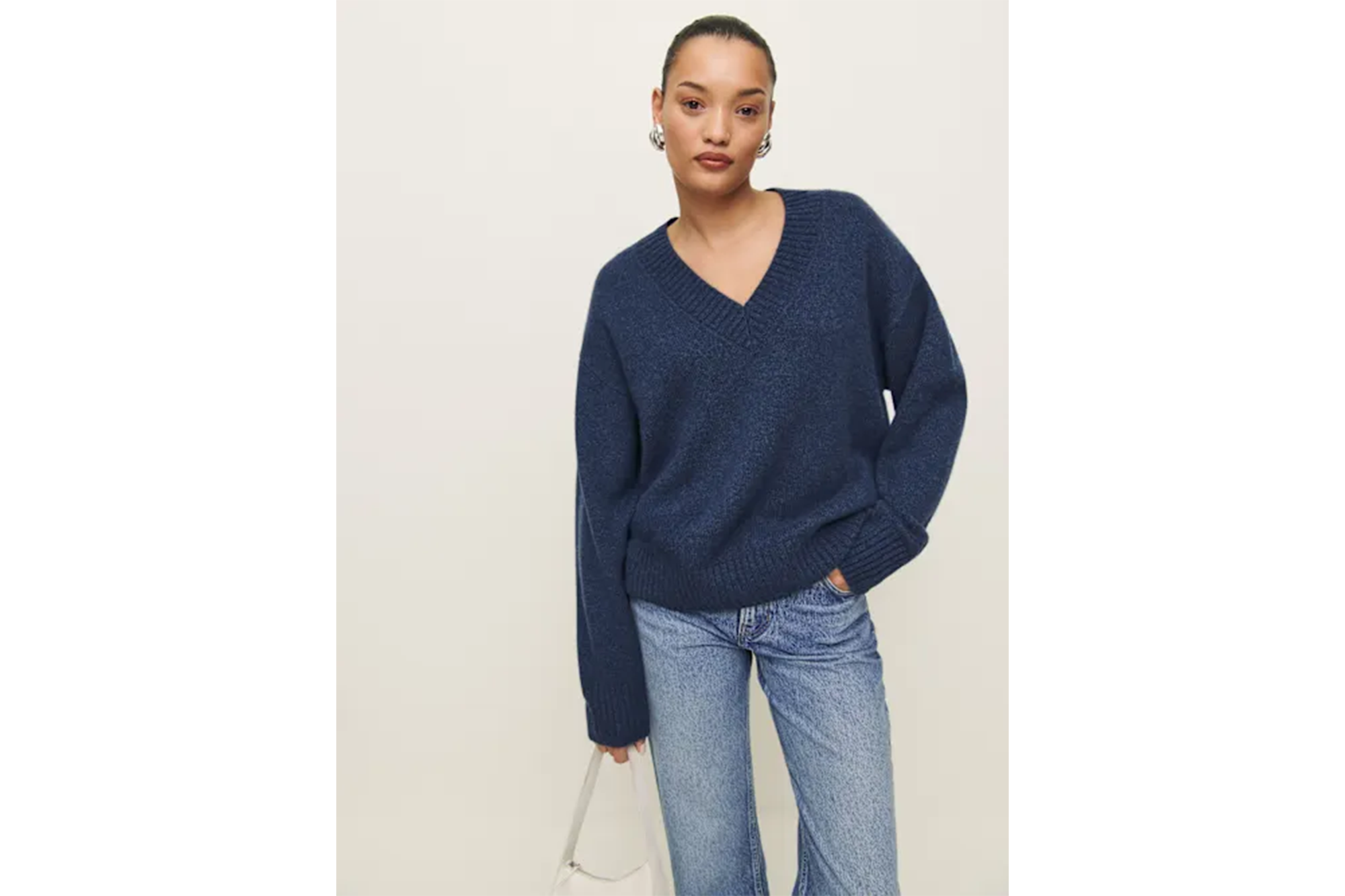 Reformation Jadey Cashmere V-Neck Sweater