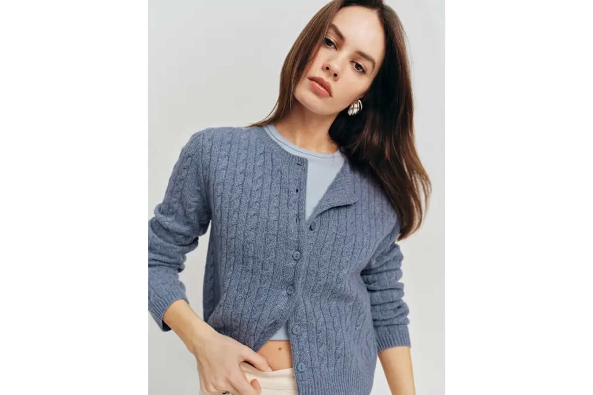 Reformation Clara Cashmere Crew Cardigan