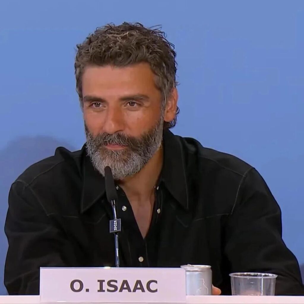 Oscar Isaac serving a full-course meal at the ‘FRANKENSTEIN’ press conference