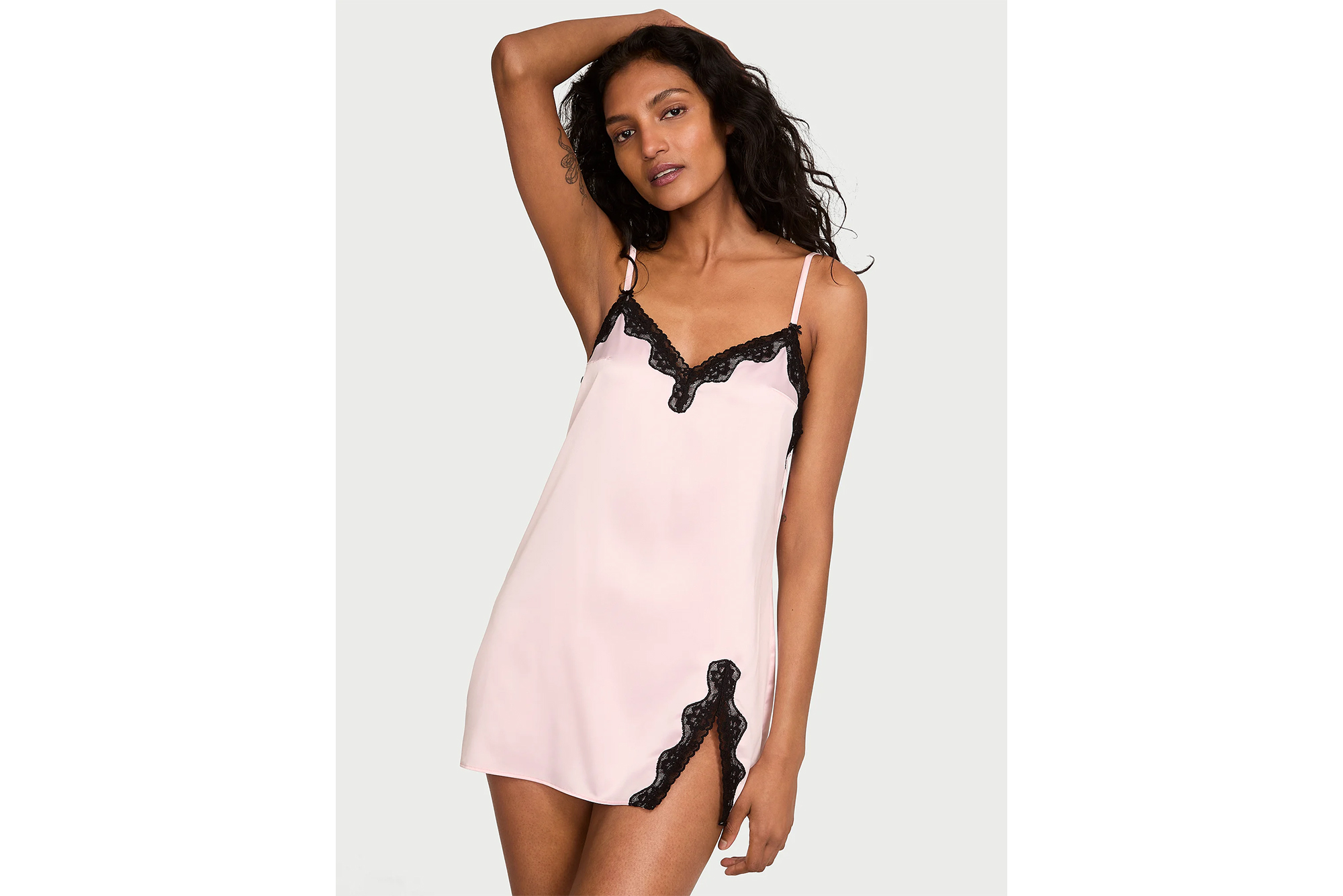 Victoria's Secret Tease Satin Lace-Trim Mini Slip Dress