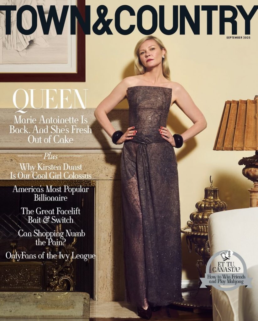 Kirsten Dunst covers the September 2025 Issue of Town & Country. Photographed by Tina Tyrell & styled by Deborah Afshani. Kirsten Dunst covers the September 2025 Issue of Town & Country. Photographed by Tina Tyrell & styled by Deborah Afshani.