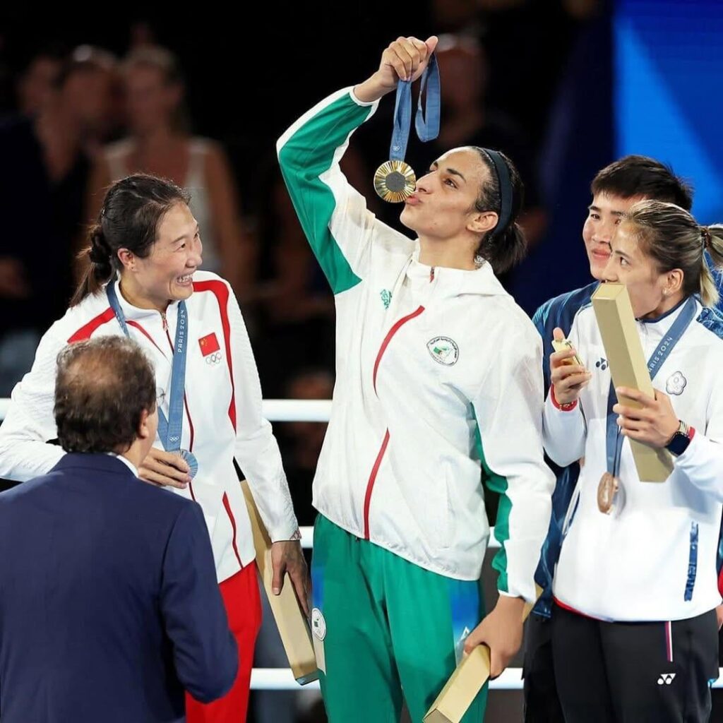 Imane Khelif on IG: “On this day I was crowned with the Olympic gold medal in Paris 2024…Today, on the anniversary of that triumph, I’m going through a difficult phase filled with challenges, silence, and waiting. But despite everything, the spirit that fought for gold still beats within me.”