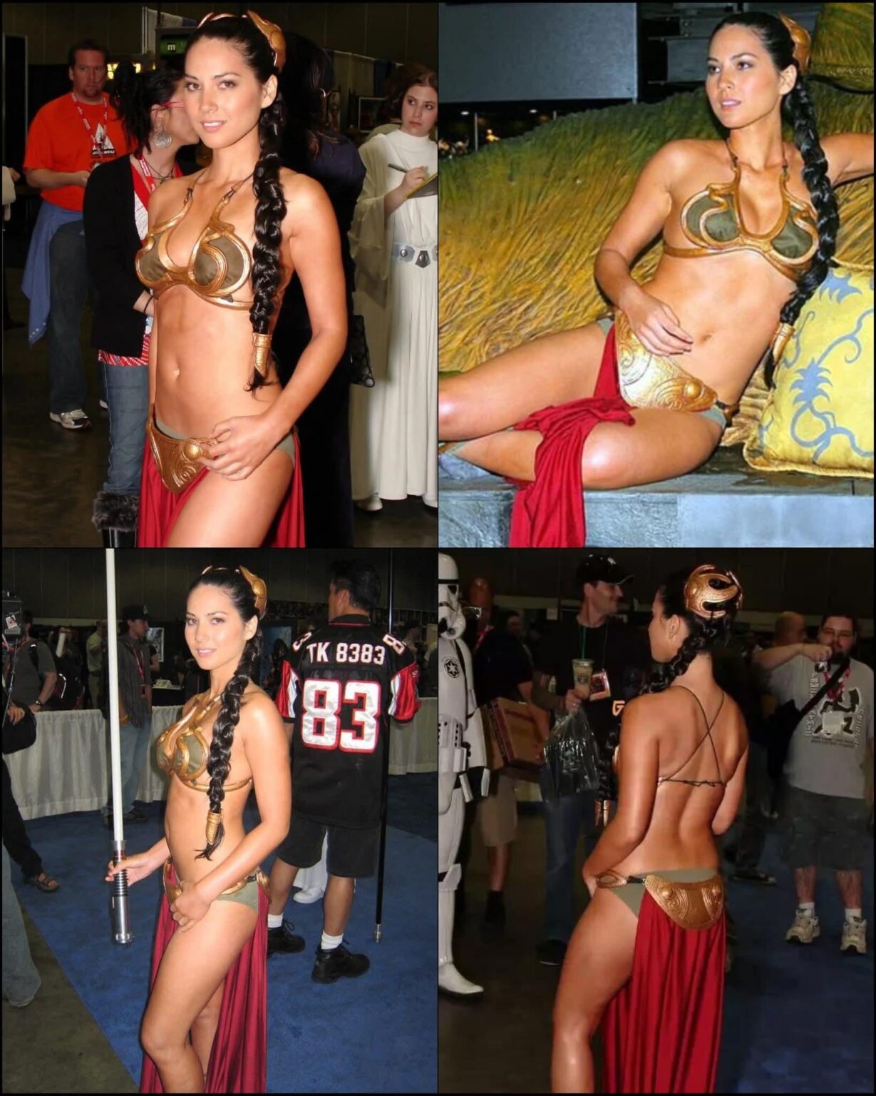 Olivia Munn dressed as Leia Organa at the Star Wars Celebration IV, 2007.