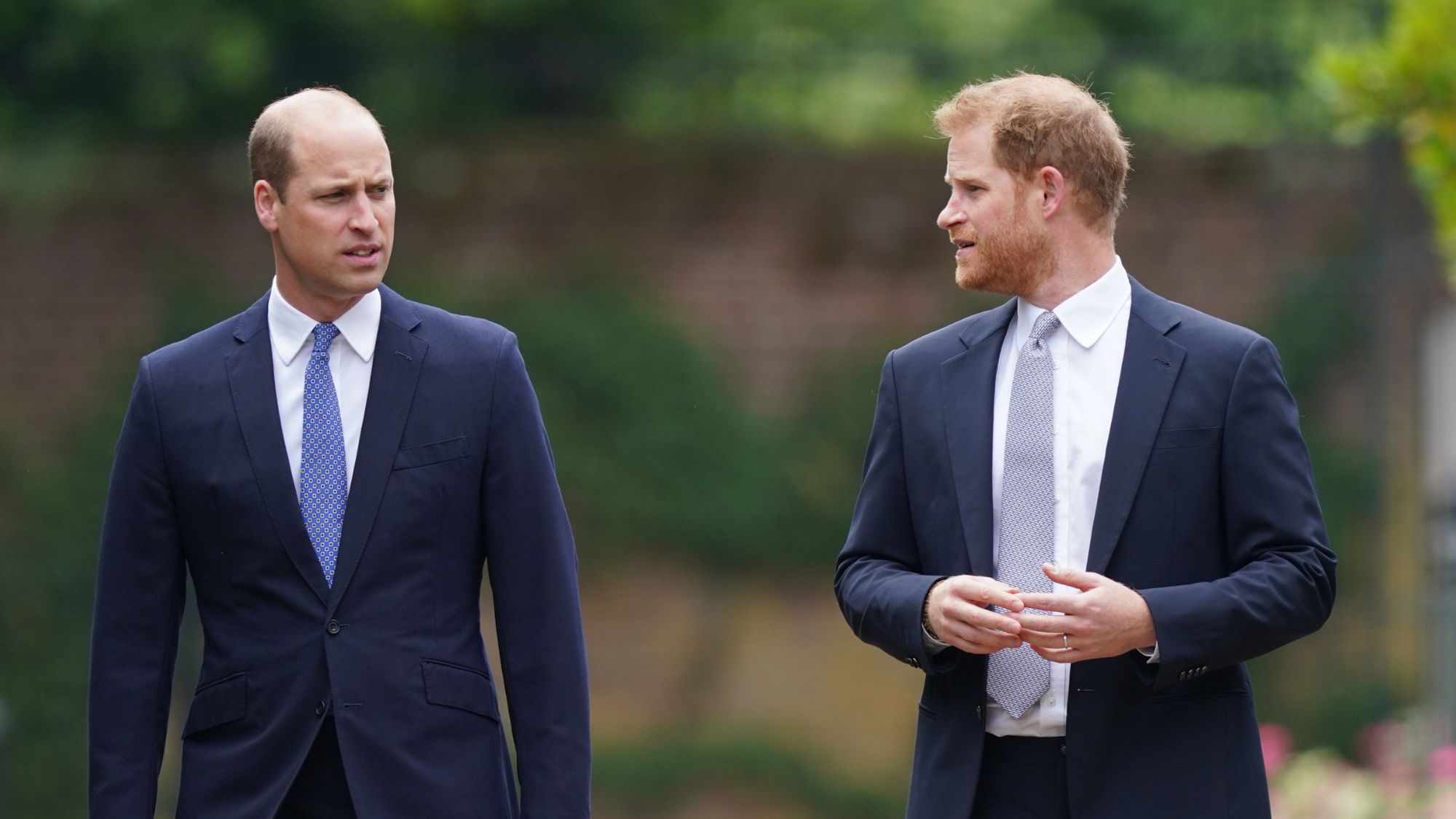 Prince William and Prince Harry attend the unveiling of Princess Diana's statue in 2021