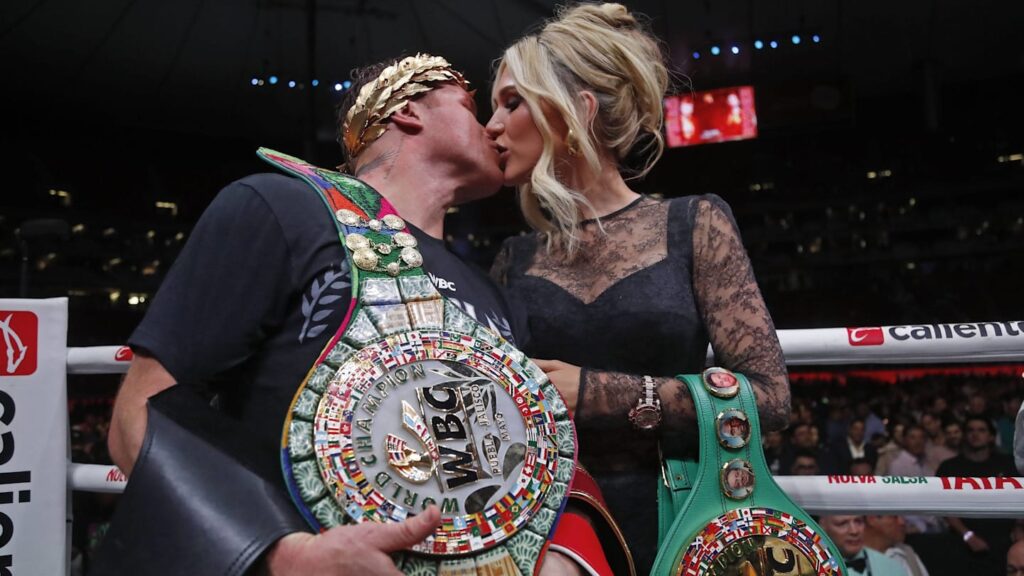 Canelo’s wife Fernanda Gómez turns heads in black stunner for Terence Crawford fight