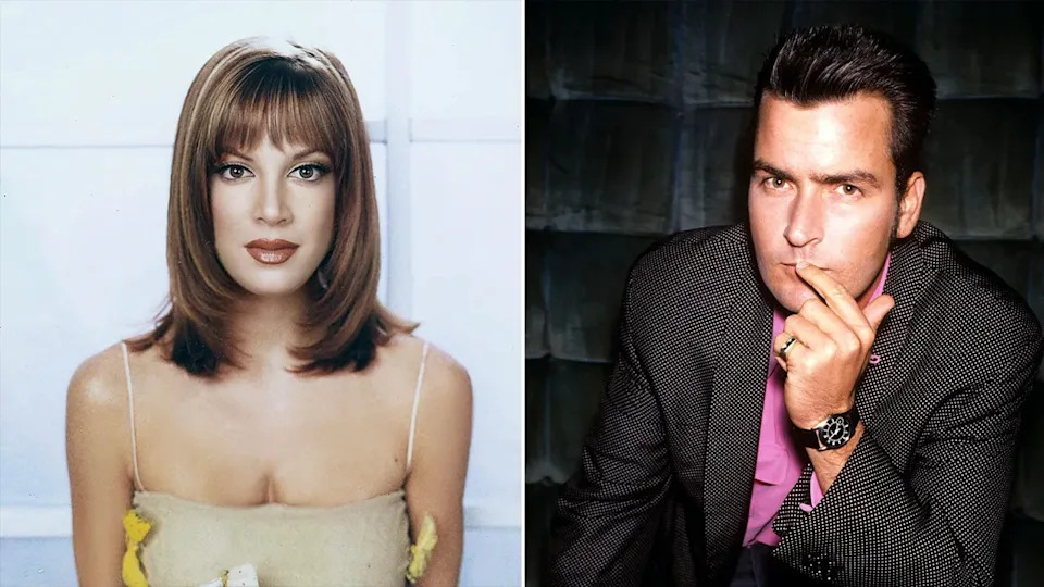 Tori Spelling and Charlie Sheen