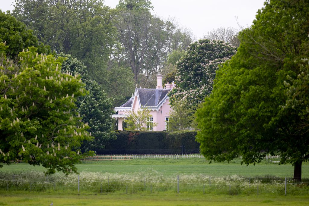 Pink house in grounds