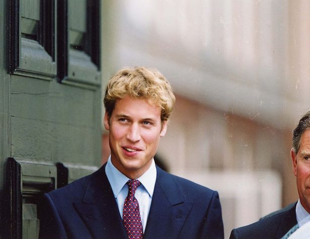 Prince William at the gates of Clarence House on the Queen Mother's 101st birthday, August 4 2001