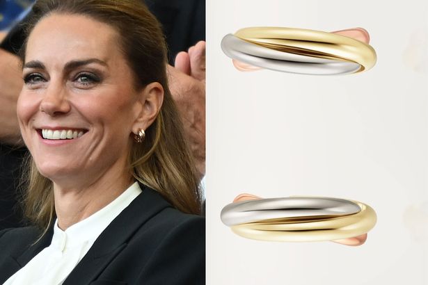 Kate wears Cartier's Trinity Earrings (pictured right)