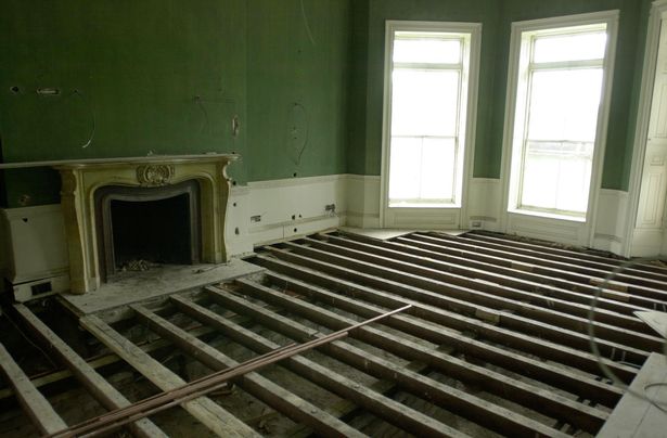 One of the Forest Lodge reception rooms pictures in 2001 when the property underwent a restoration