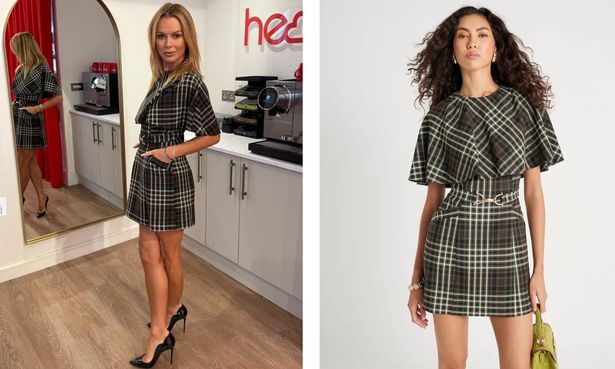 Amanda Holden in check mini dress 
