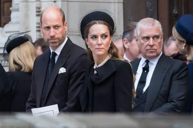 William, Prince of Wales, Catherine, Princess of Wales and Prince Andrew, Duke of York