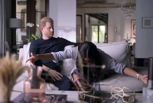 Harry and Meghan speaking during Netflix show