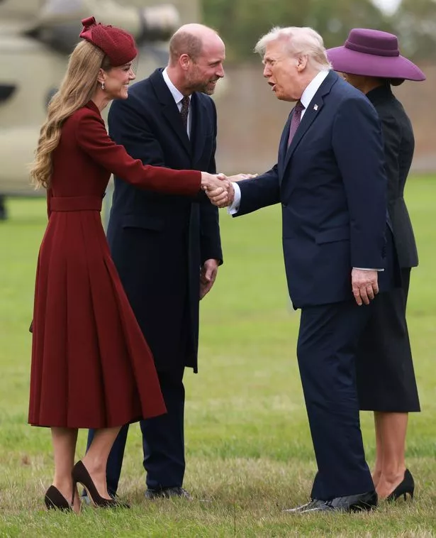 Prince and Princess of Wales greet Trump