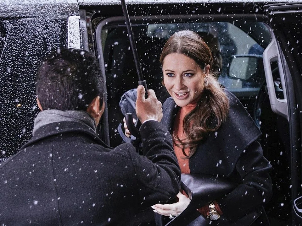  Jessica Mulroney arrives for the baby shower for Meghan, Duchess of Sussex, at the Mark Hotel Wednesday, Feb. 20, 2019, in New York.