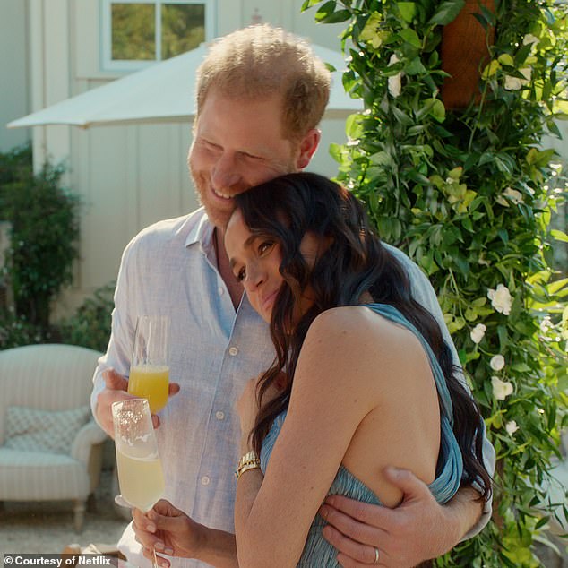 As well as sharing cookery tips, Meghan gave a glimpse into her relationship with the Duke of Sussex (pictured in season one)