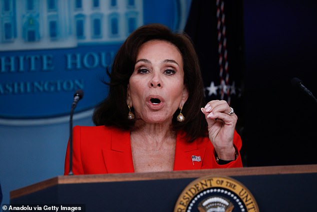 Judge Jeanine Pirro speaks on an unrelated matter at the White House