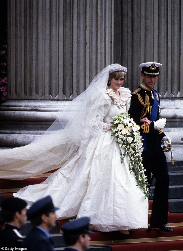 Princess Diana's wedding to Prince Charles also gripped the nation and similarities were seen in everything from the red carpets the brides walked down to the way the couple waved to their supporters from the balcony