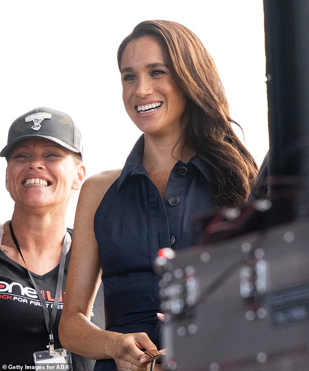 The Duchess of Sussex looked chic in an ensemble worth £3,321 as she made a joint surprise appearance at the One805LIVE! concert in Santa Barbara alongside her husband on Saturday