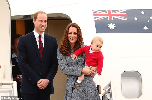 The Prince and Princess Wales (pictured with son George) last visited Australia in 2014