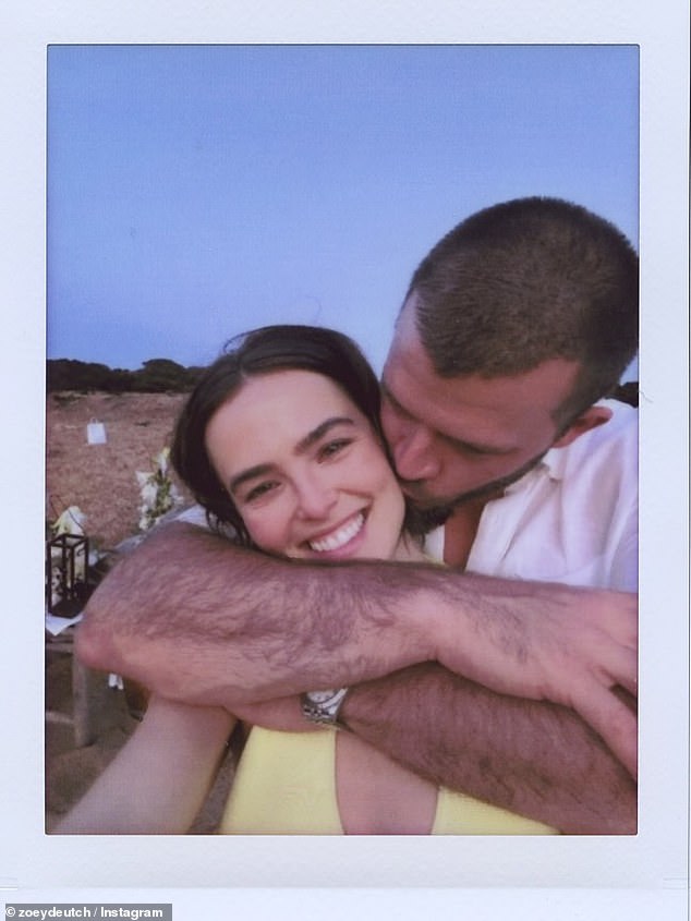 Zoey Deutch confirmed she's engaged to longtime boyfriend Jimmy Tatro, 33, in a heartfelt Instagram post on Sunday