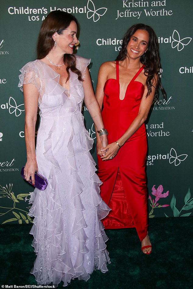 Meghan Markle's best friend Kelly McKee Zajfen has shared a gushing post about her 'nurturing' and 'loving' pal (pictured at the Children's Hospital LA Gala in October last year)