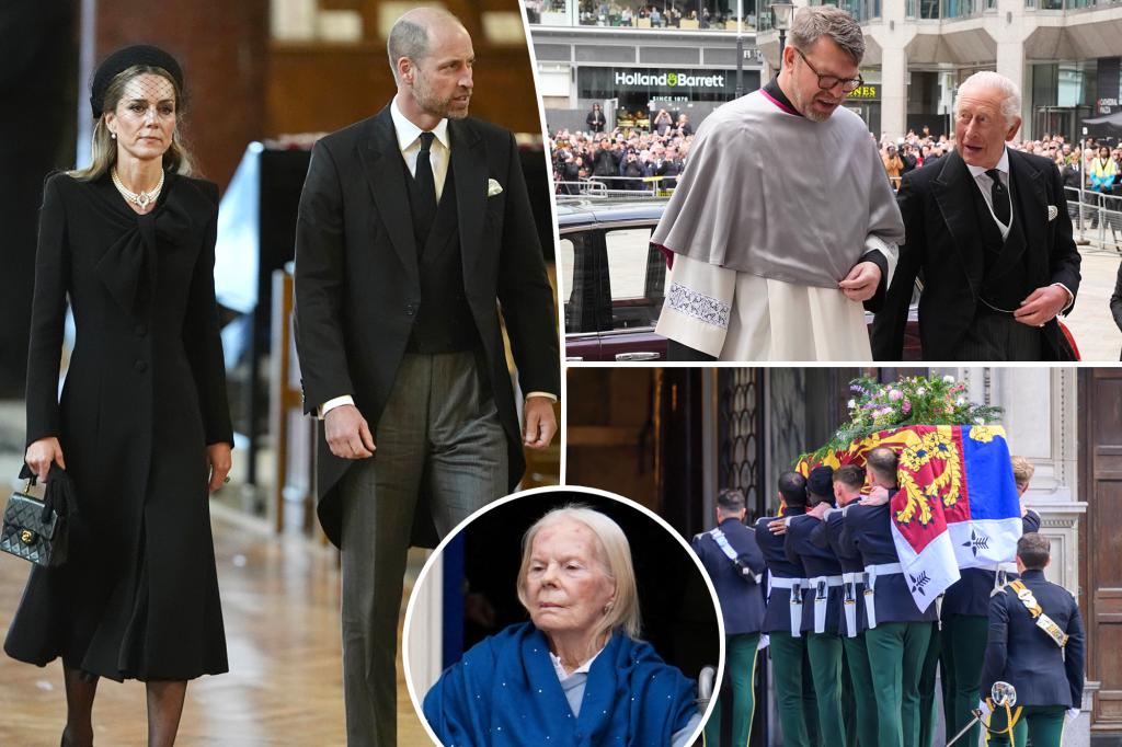 Royal family — minus one senior member — puts on united front at Duchess of Kent funeral