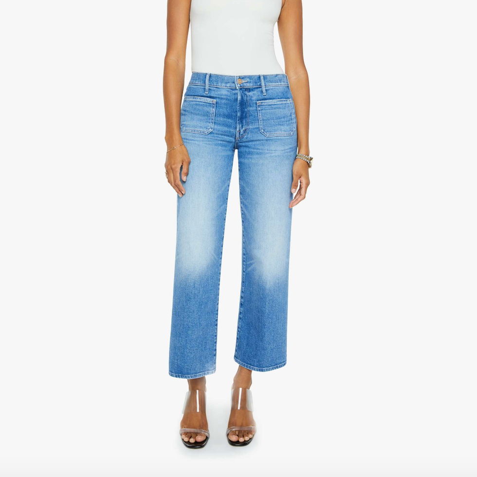 The Maven Patch Pocket Ankle Wide Leg Jeans