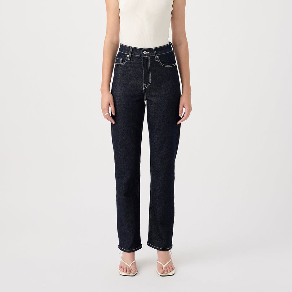 Zoe High Straight Jean Full Length Rinse