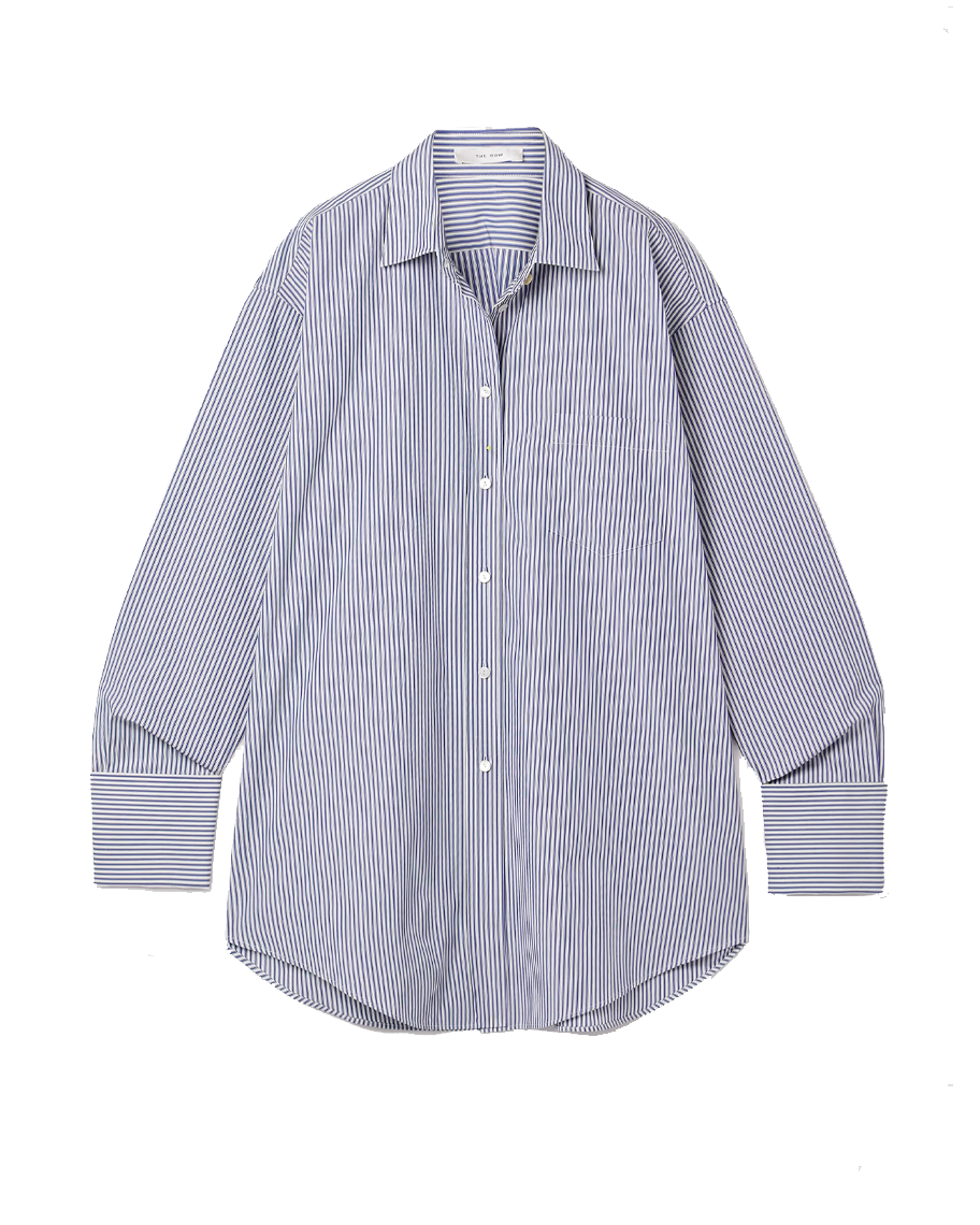 The Row Ment oversized striped cotton shirt