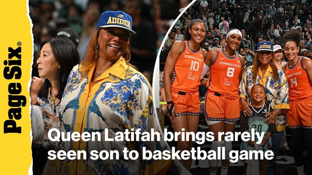Queen Latifah brings rarely seen son, Rebel, to basketball game Queen Latifah brings rarely seen son, Rebel, to basketball game