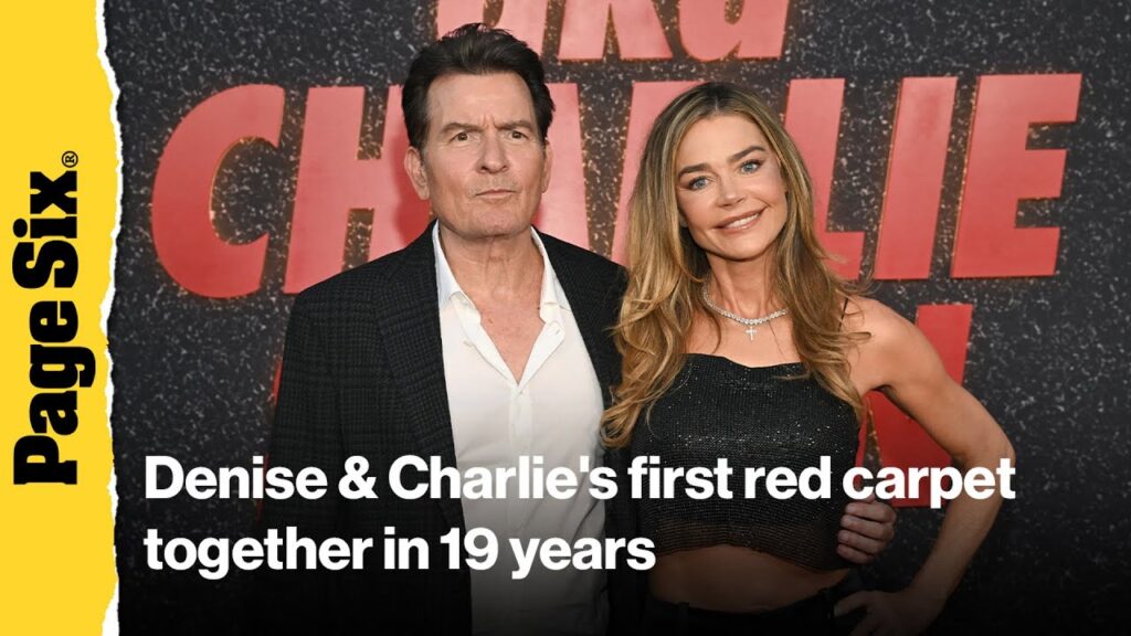 Denise Richards and ex-husband Charlie Sheen hug in first joint red carpet appearance in 19 years Denise Richards and ex-husband Charlie Sheen hug in first joint red carpet appearance in 19 years