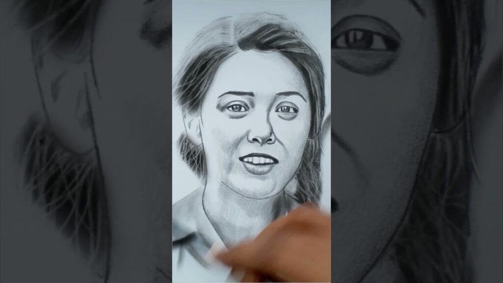 Elizabeth olsen pencil drawing progress #shorts