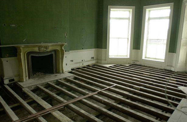 One of the Forest Lodge reception rooms pictures in 2001 when the property underwent a restoration